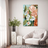 "Floral Harmony II" Bouquet Frameless Free Floating Reverse Printed Tempered Art Glass Wall Art